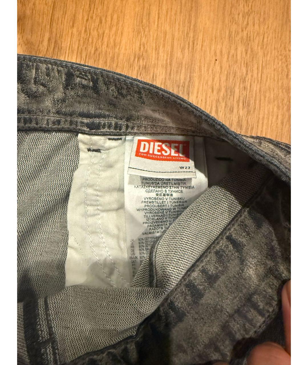 DIESEL Серые хлопко-эластановые джинсы слим, фото 3