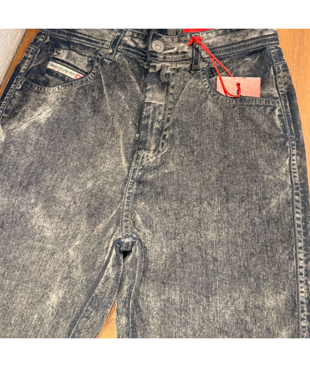 DIESEL Серые хлопко-эластановые джинсы слим, фото 4