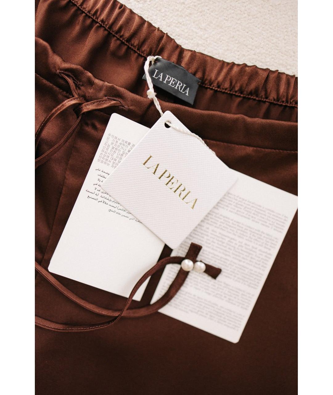 LA PERLA Коричневая шелковая пижама, фото 3
