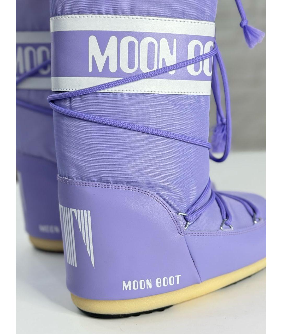 MOON BOOT Фиолетовые синтетические сапоги, фото 5