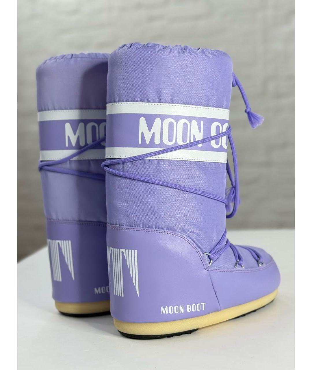 MOON BOOT Фиолетовые синтетические сапоги, фото 2