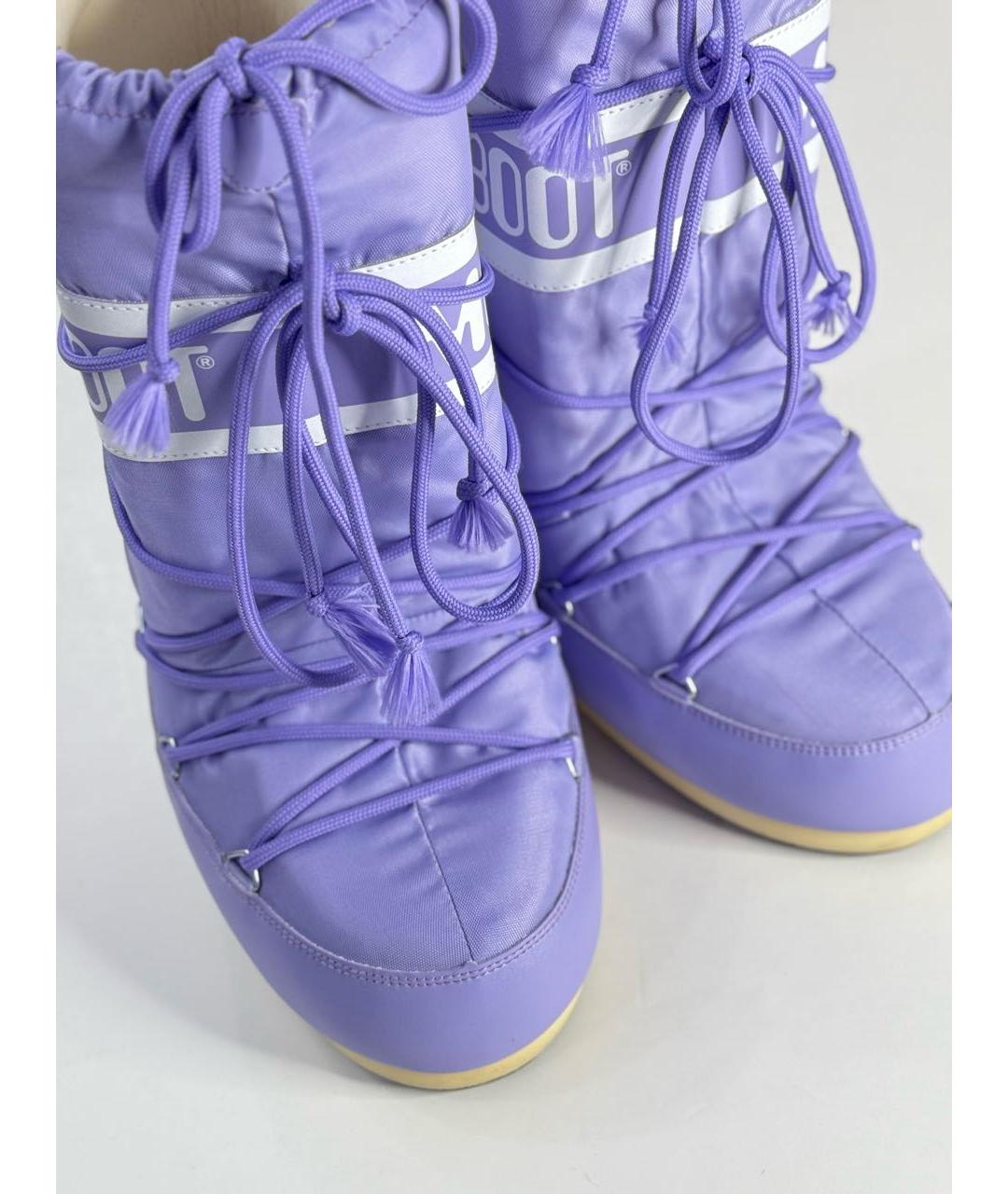 MOON BOOT Фиолетовые синтетические сапоги, фото 7