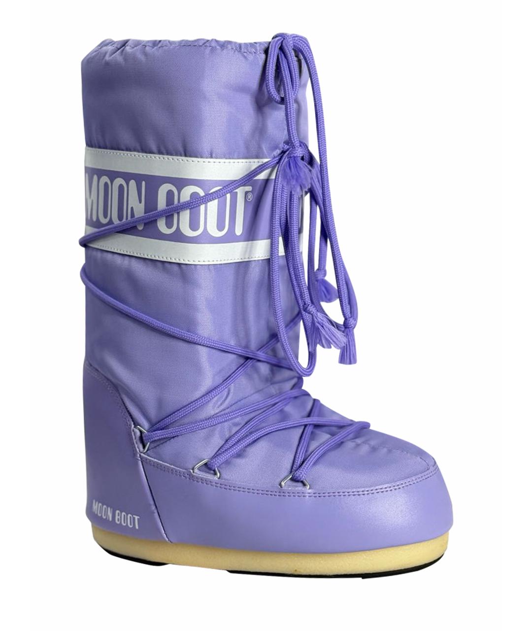 MOON BOOT Фиолетовые синтетические сапоги, фото 1