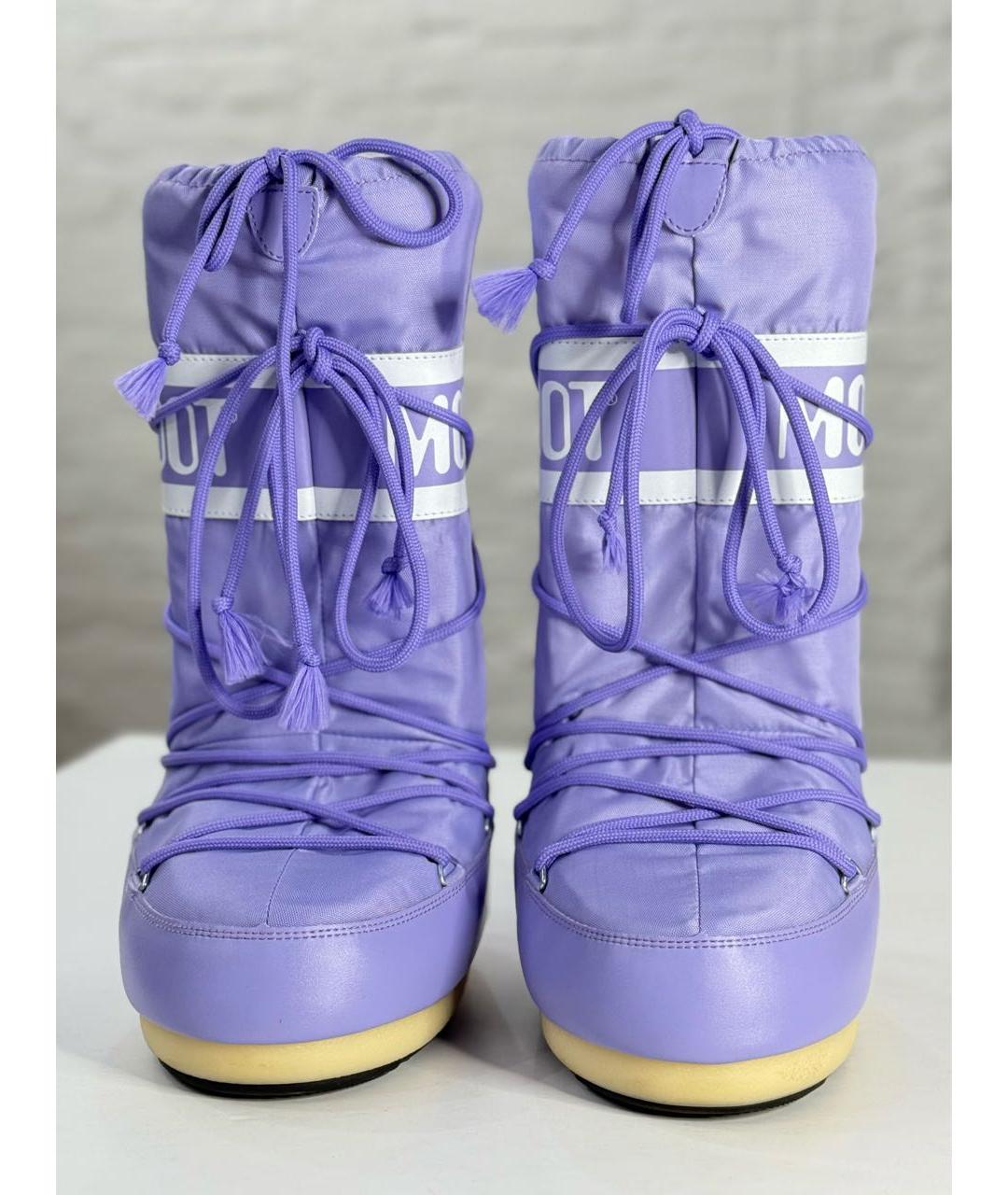 MOON BOOT Фиолетовые синтетические сапоги, фото 9