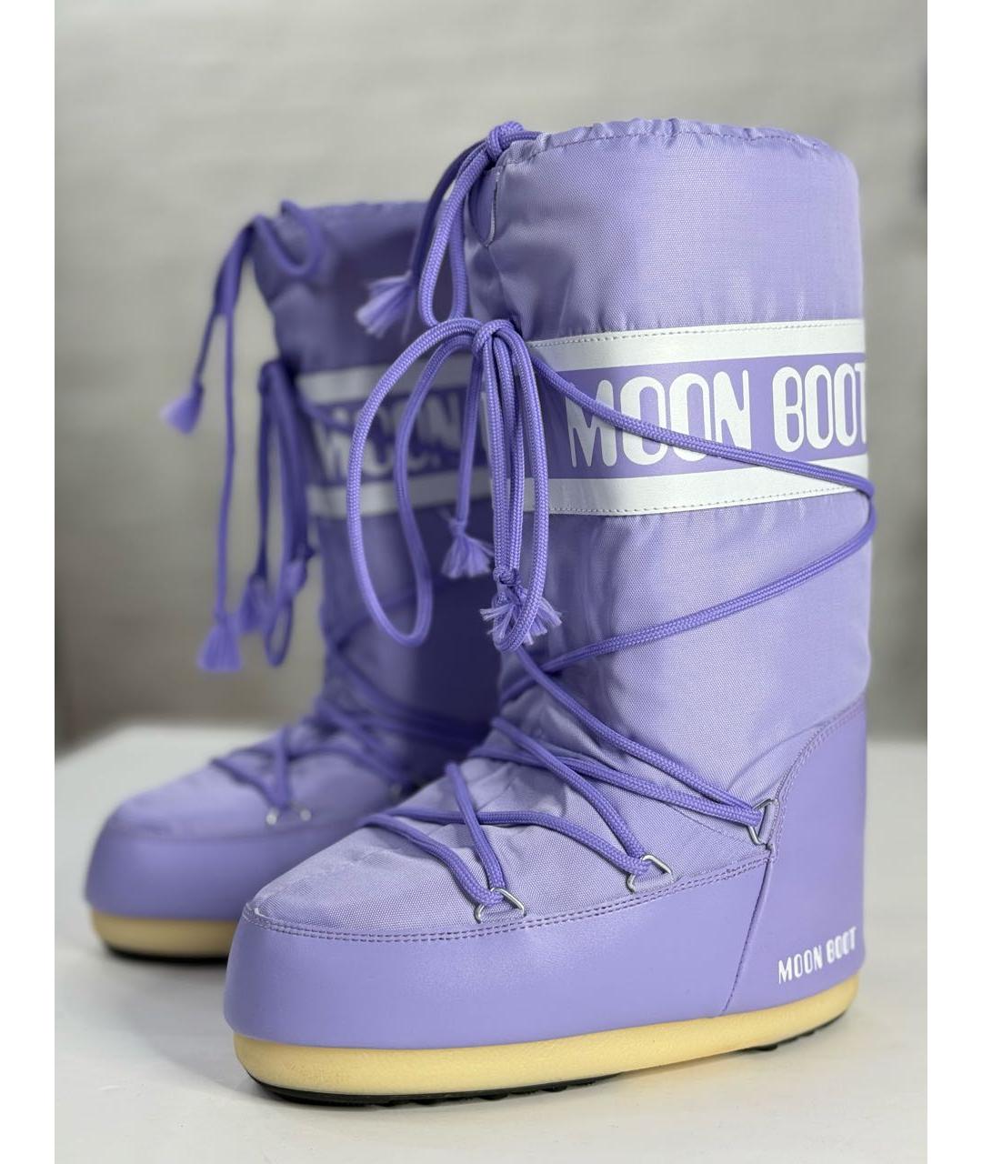MOON BOOT Фиолетовые синтетические сапоги, фото 4