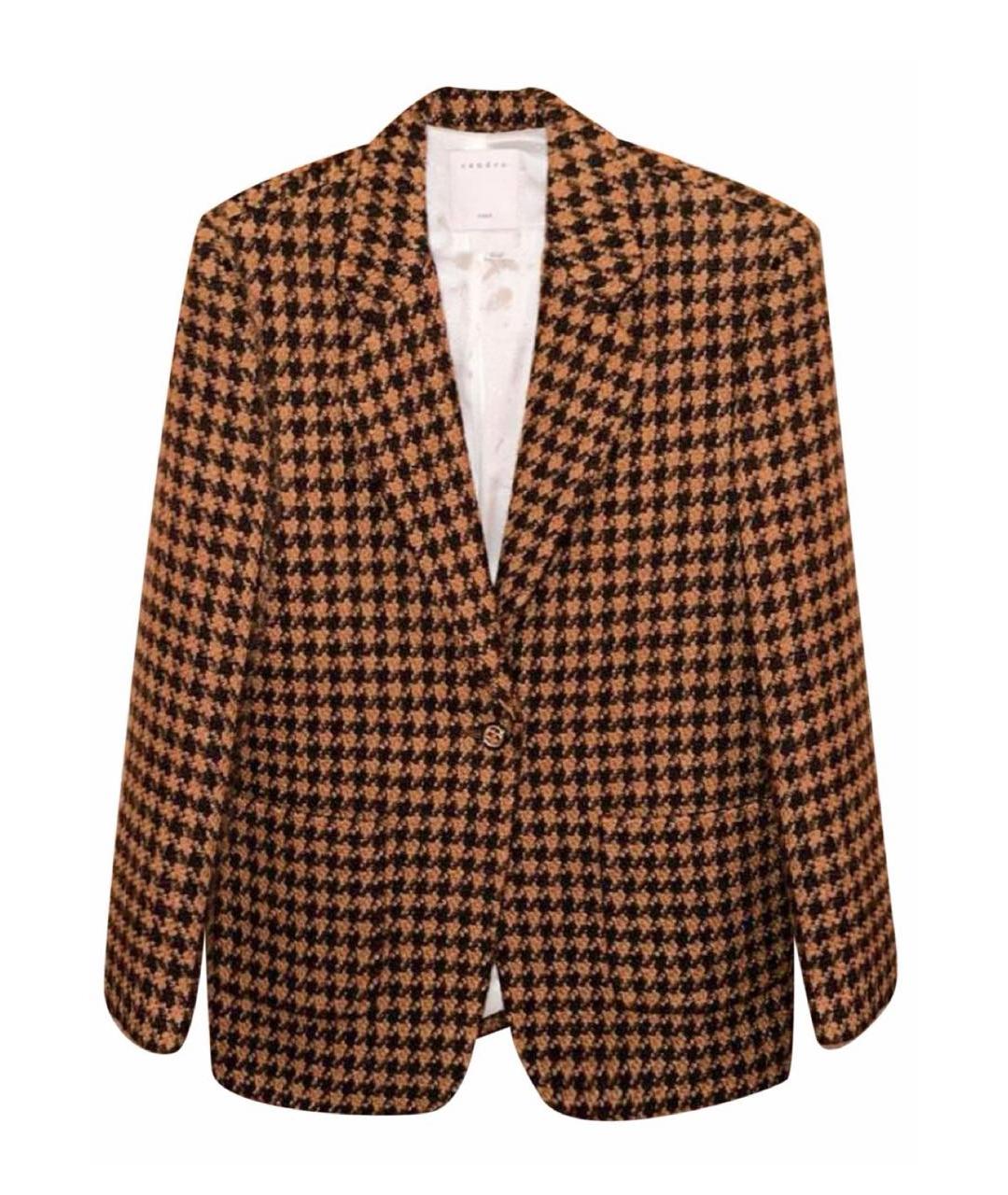 SANDRO Коричневый шерстяной костюм с юбками, фото 9