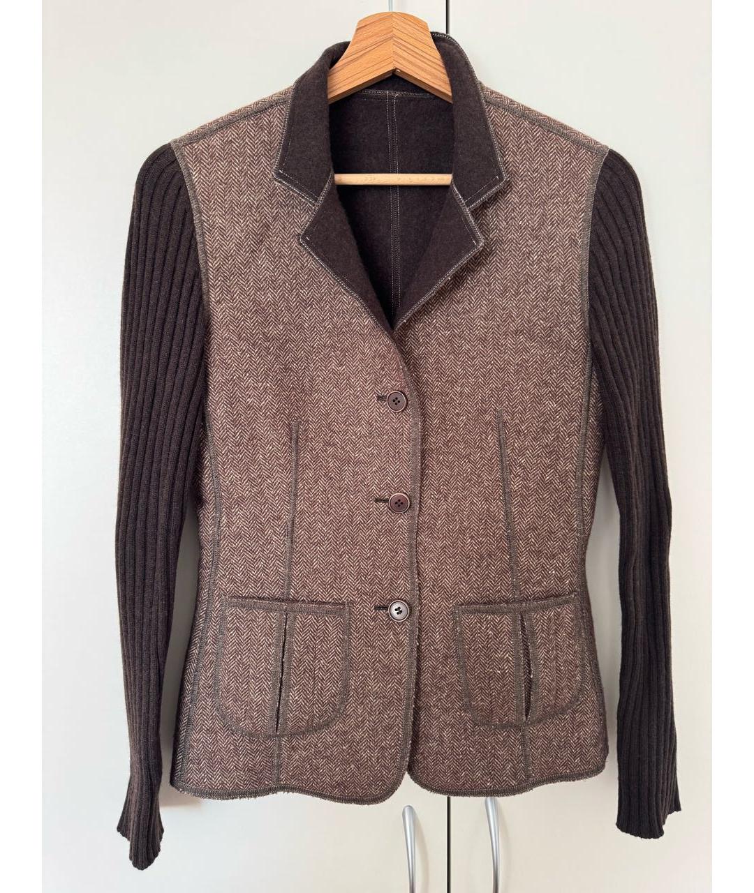 BRUNELLO CUCINELLI Коричневый кашемировый жакет/пиджак, фото 4