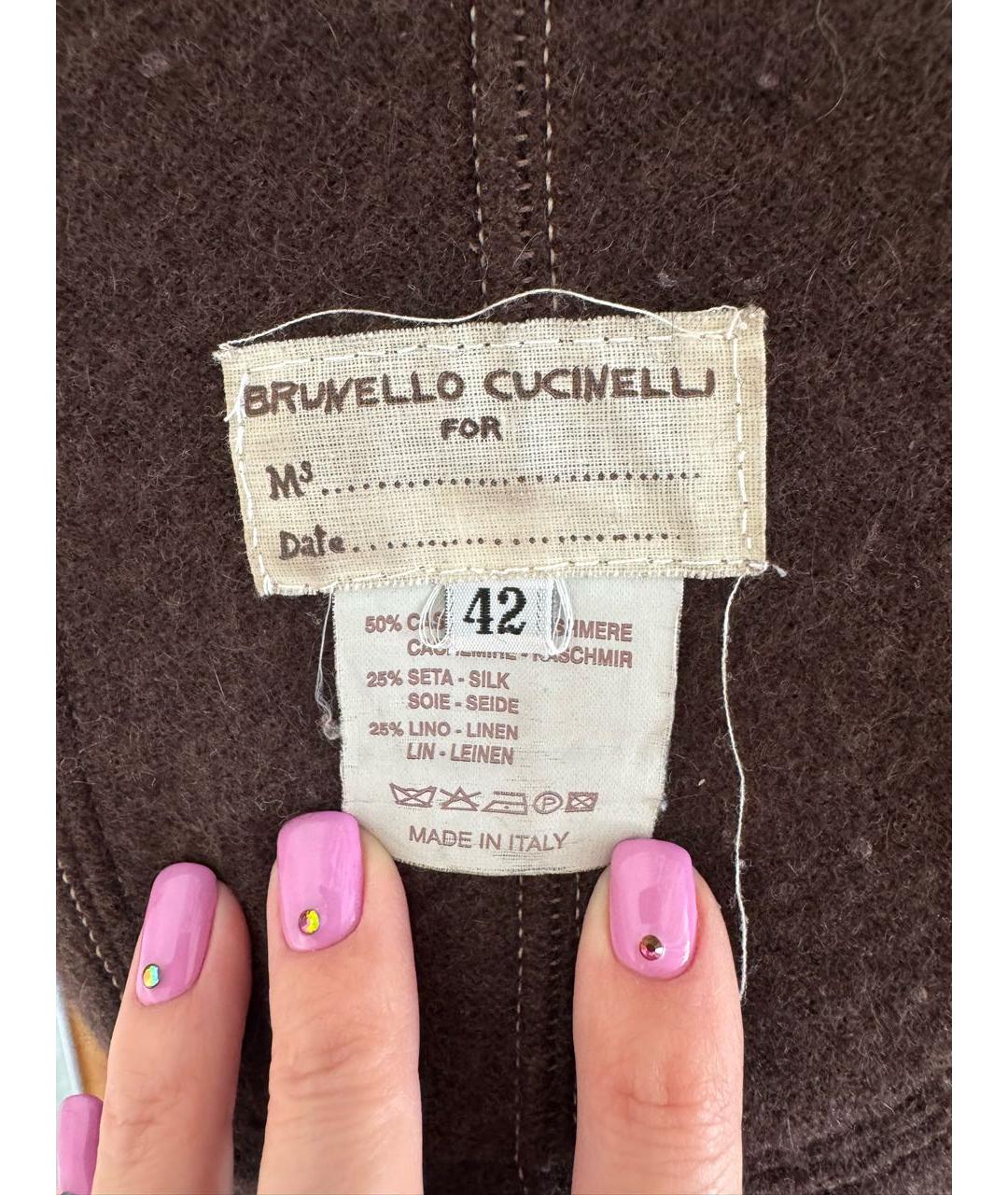 BRUNELLO CUCINELLI Коричневый кашемировый жакет/пиджак, фото 3