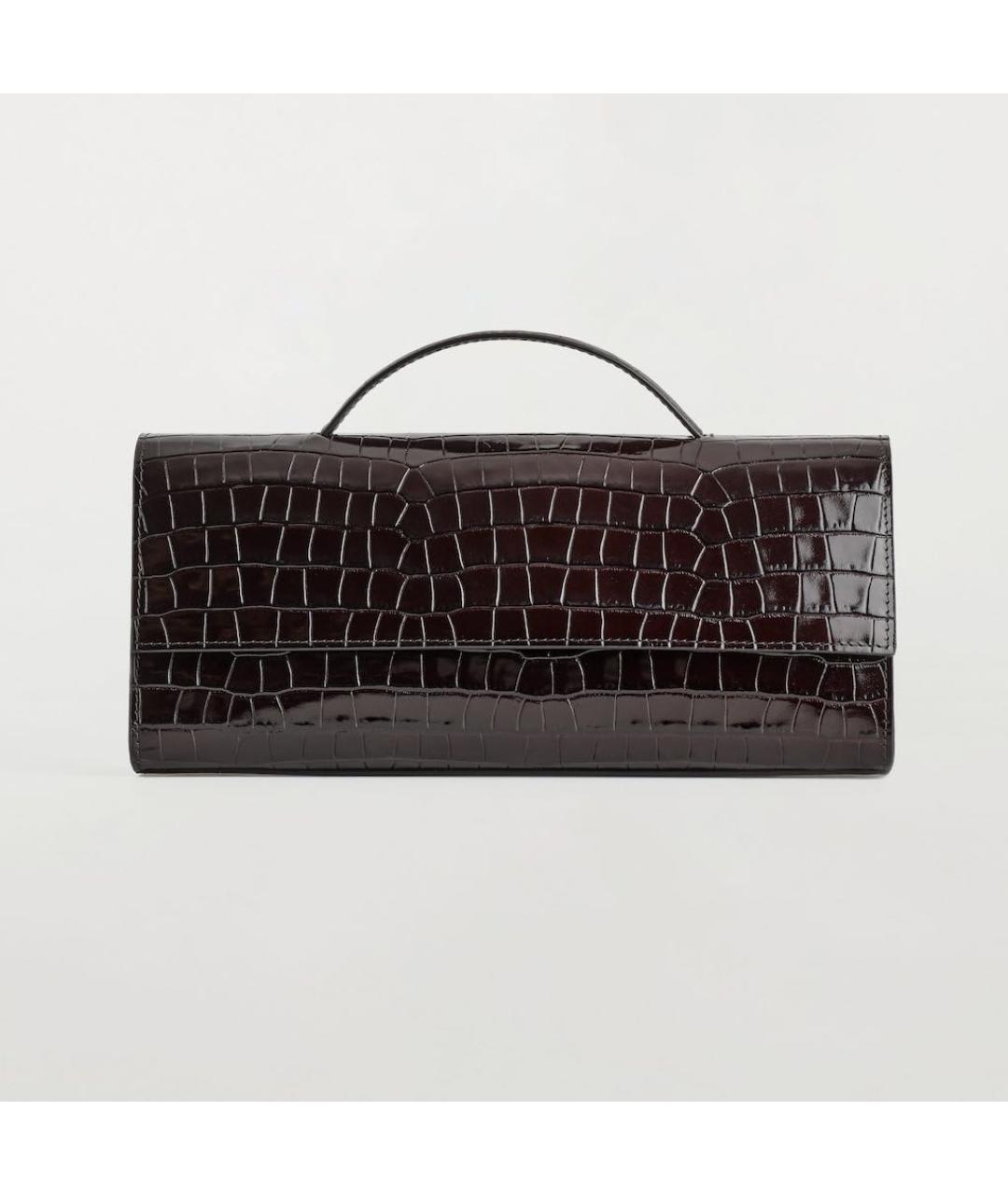 COS Коричневая кожаная сумка с короткими ручками, фото 9