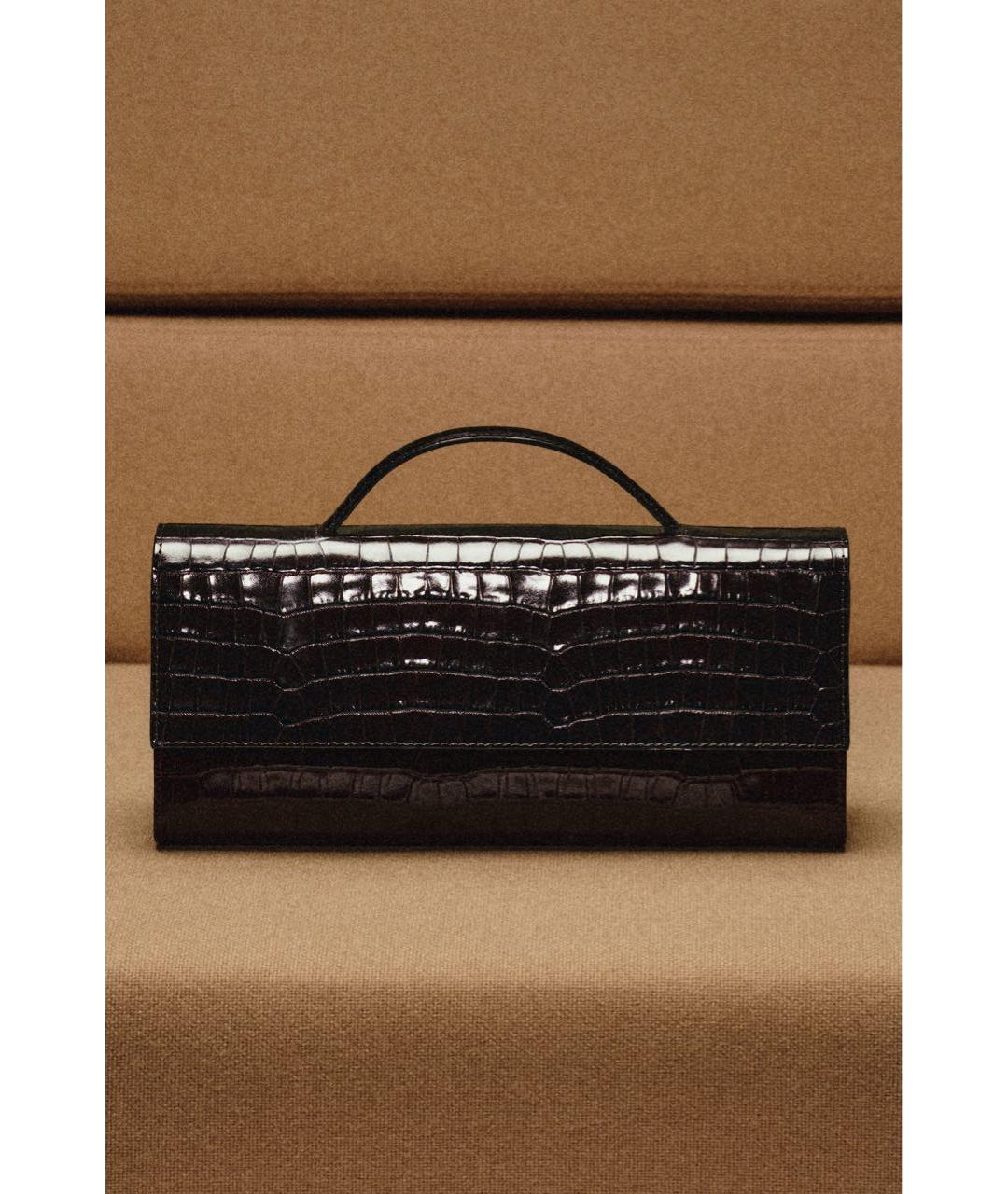 COS Коричневая кожаная сумка с короткими ручками, фото 2