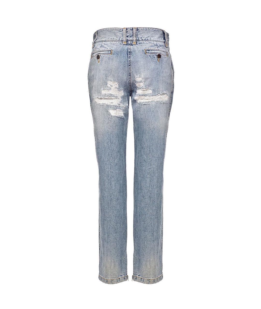 DOLCE&GABBANA Голубые хлопковые прямые джинсы, фото 2