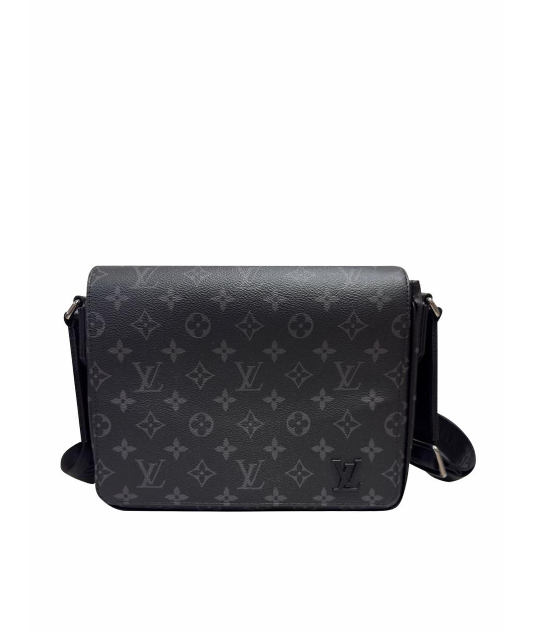 LOUIS VUITTON Черная кожаная сумка на плечо, фото 1