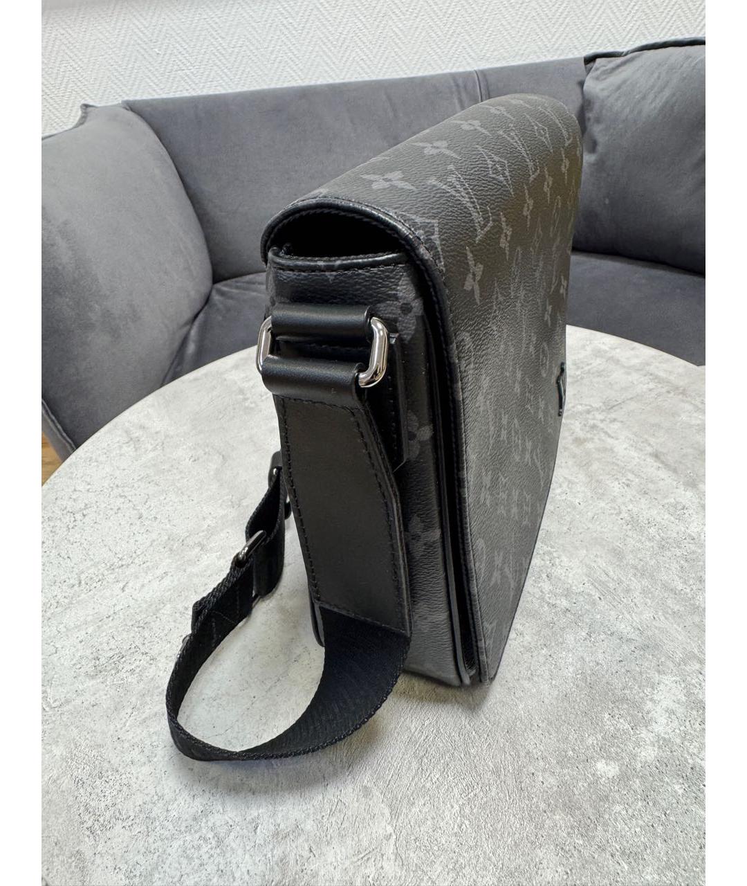 LOUIS VUITTON Черная кожаная сумка на плечо, фото 2