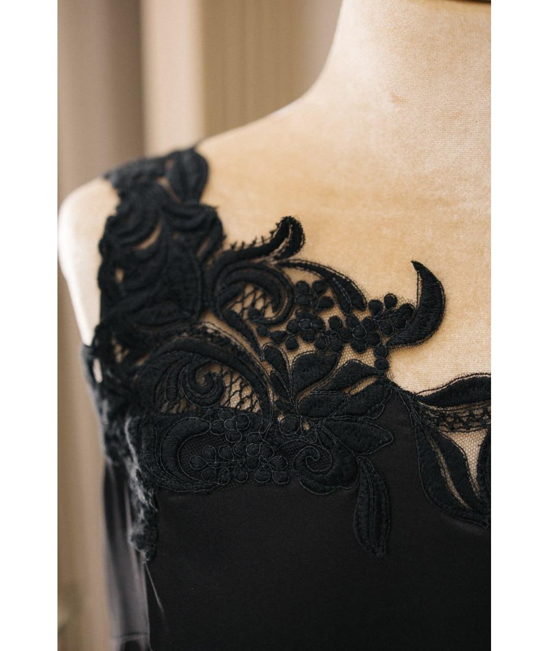 ERMANNO SCERVINO Черная шелковая майка, фото 3