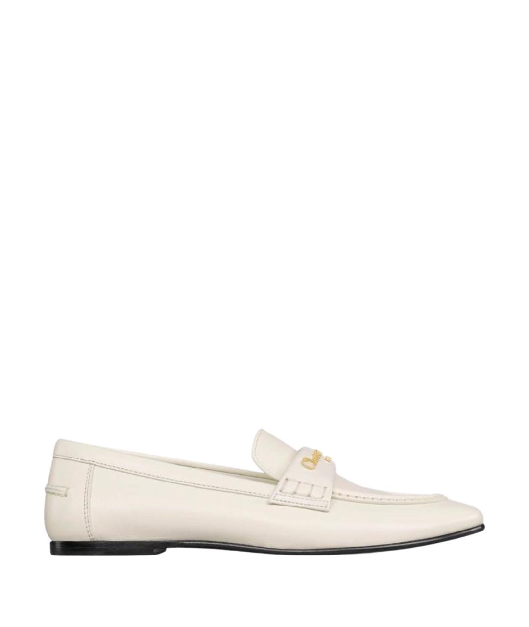 CHRISTIAN DIOR Белые кожаные лоферы, фото 1