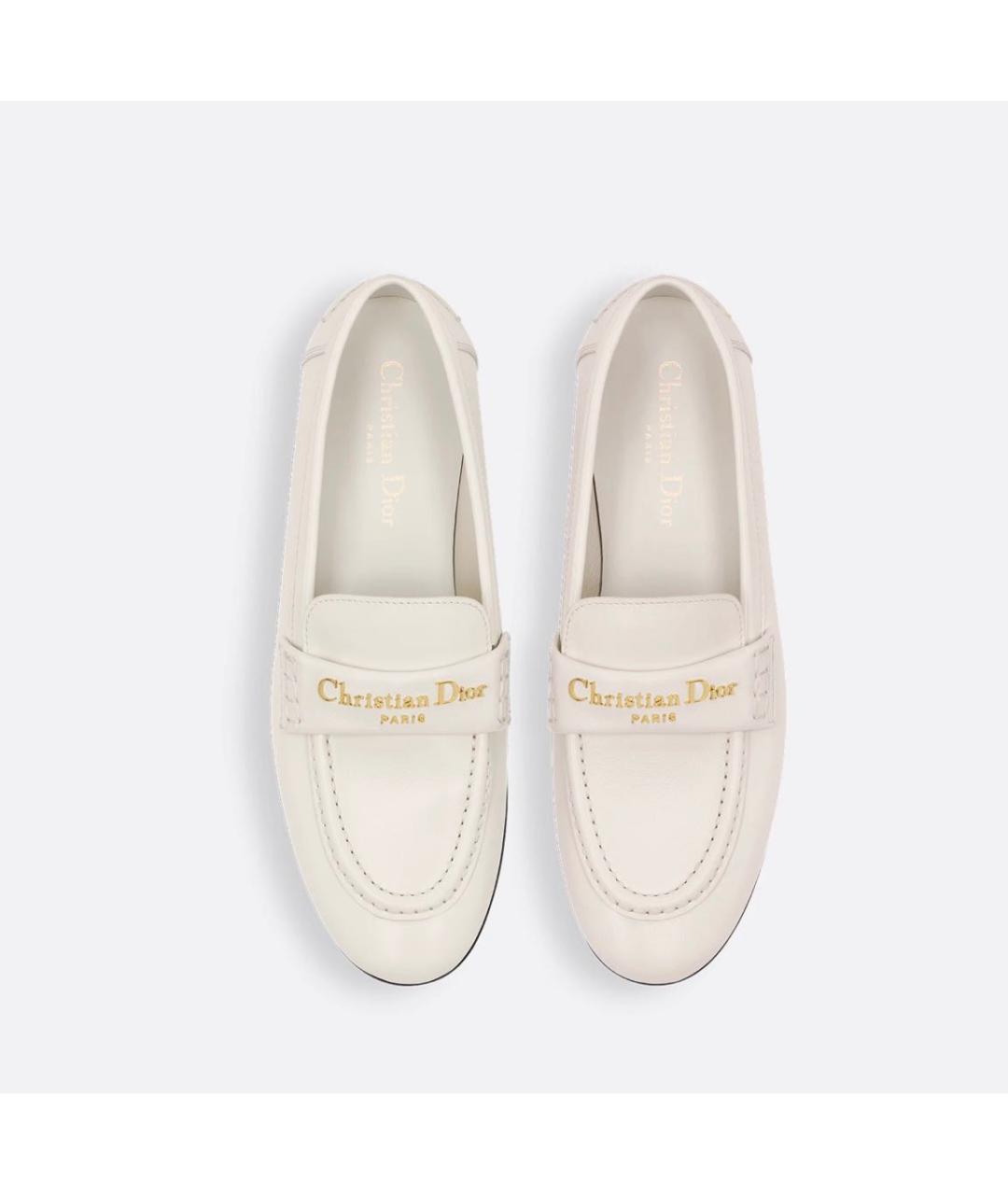 CHRISTIAN DIOR Белые кожаные лоферы, фото 2