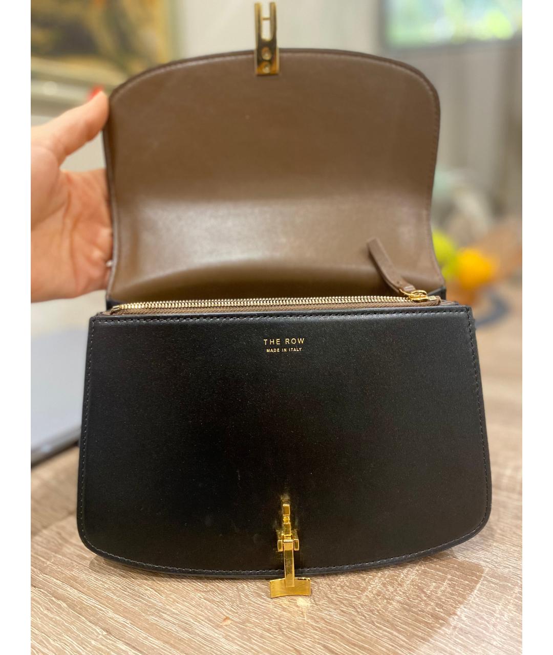 THE ROW Черная кожаная сумка с короткими ручками, фото 2