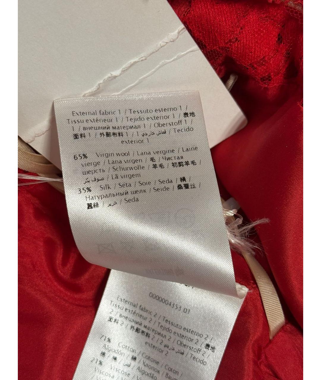 VALENTINO Красное шерстяное платье, фото 4