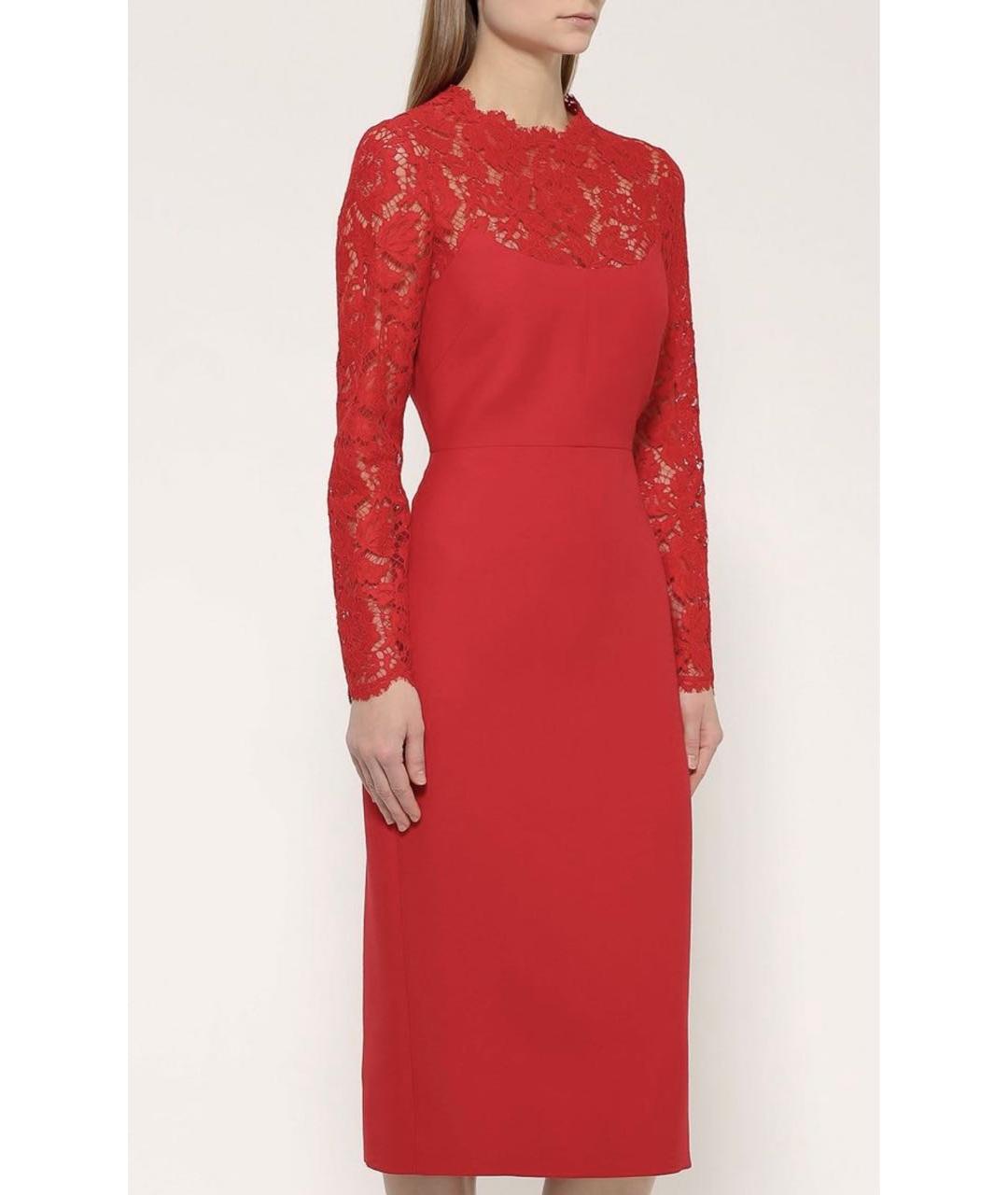 VALENTINO Красное шерстяное платье, фото 5