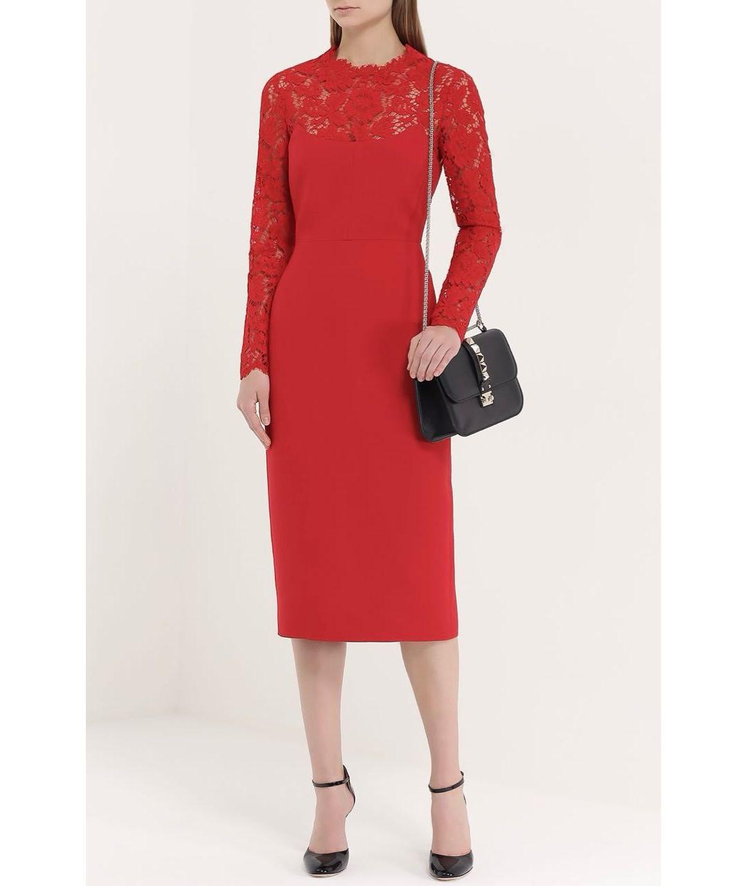 VALENTINO Красное шерстяное платье, фото 8