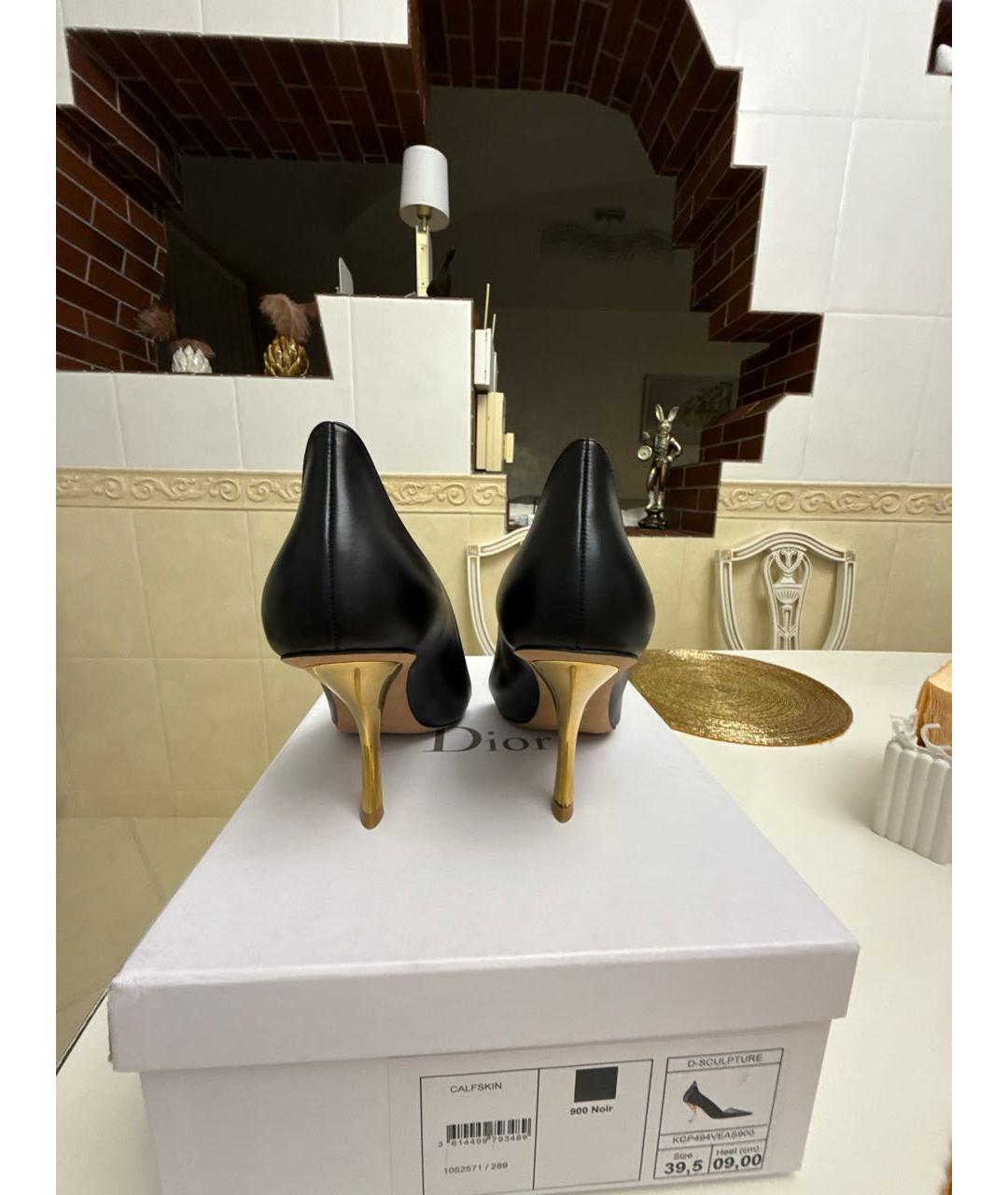 CHRISTIAN DIOR Черные кожаные туфли, фото 4