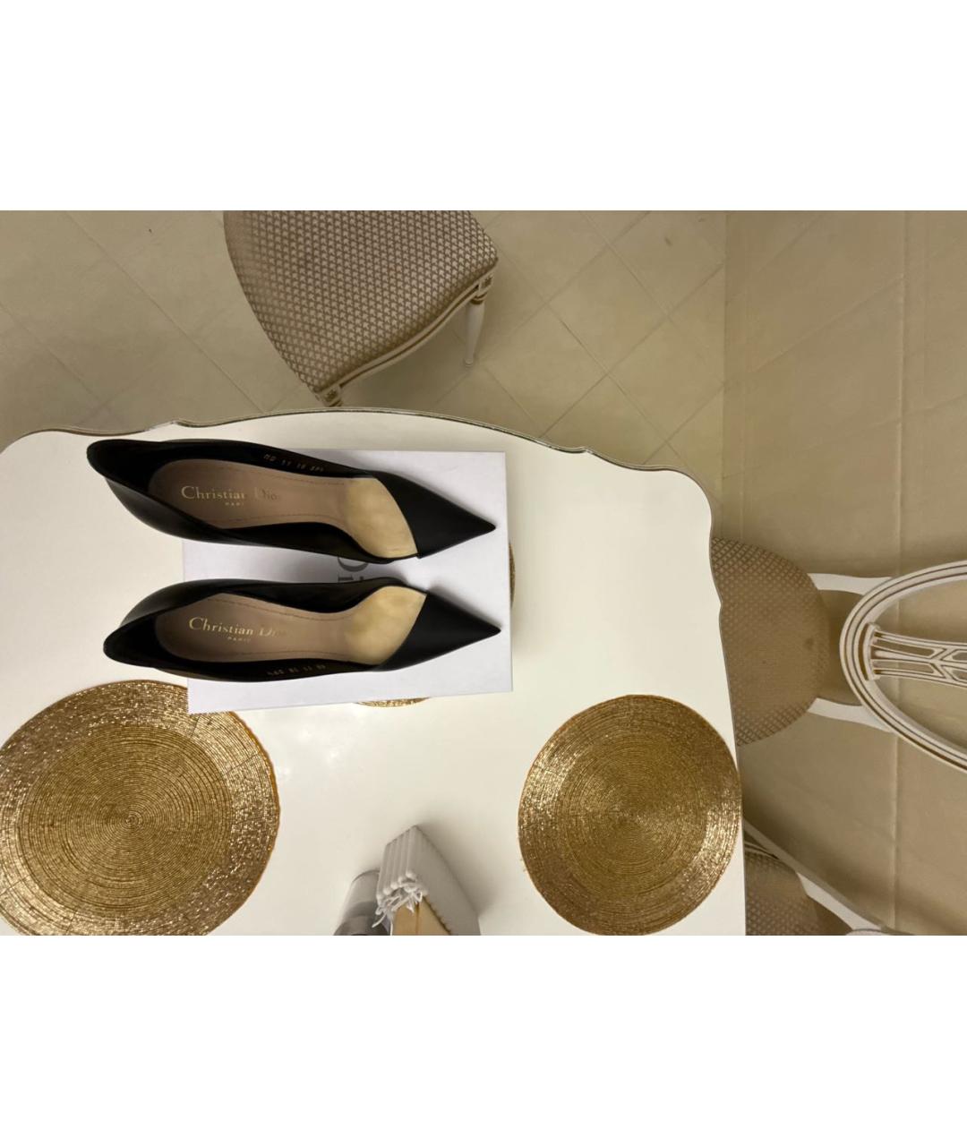 CHRISTIAN DIOR Черные кожаные туфли, фото 3