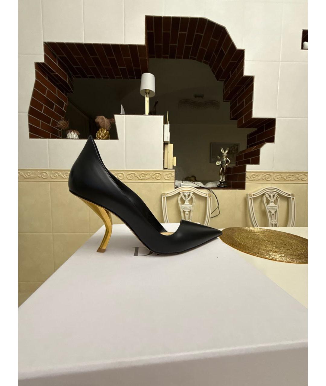 CHRISTIAN DIOR Черные кожаные туфли, фото 5