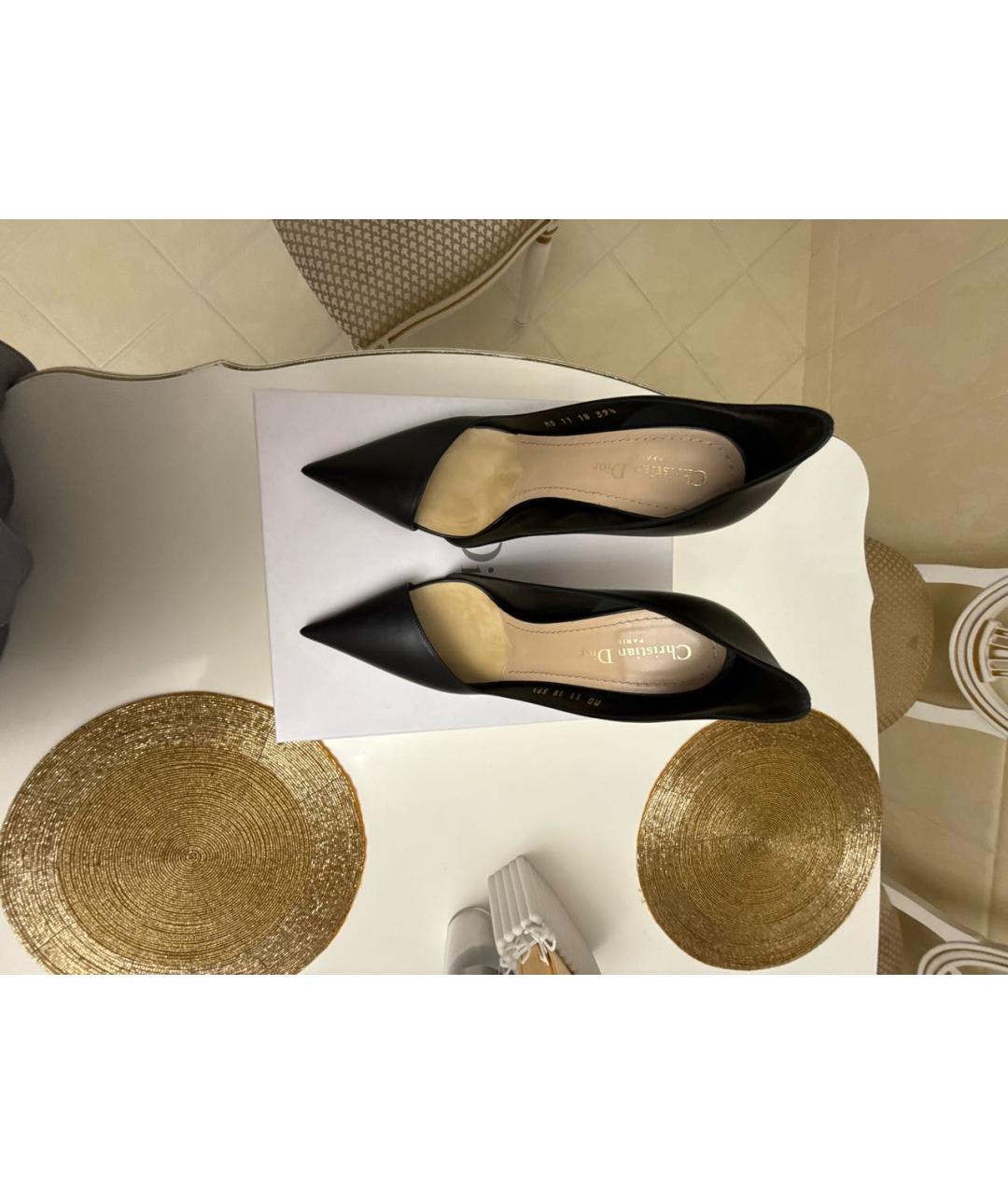 CHRISTIAN DIOR Черные кожаные туфли, фото 2