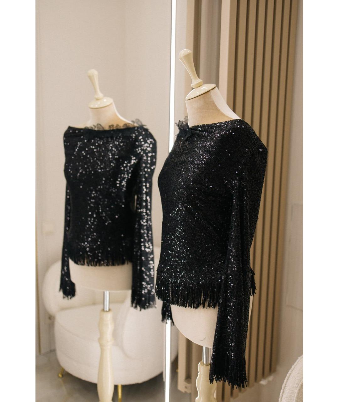 ERMANNO SCERVINO Черная полиэстеровая блузы, фото 3