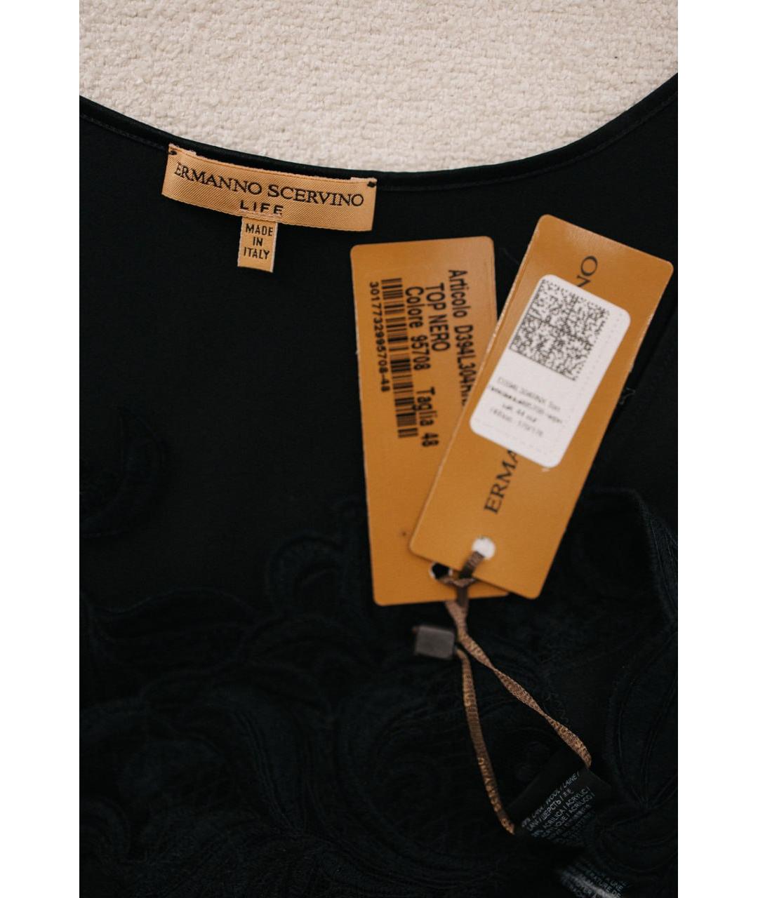 ERMANNO SCERVINO Черная полиэстеровая блузы, фото 8