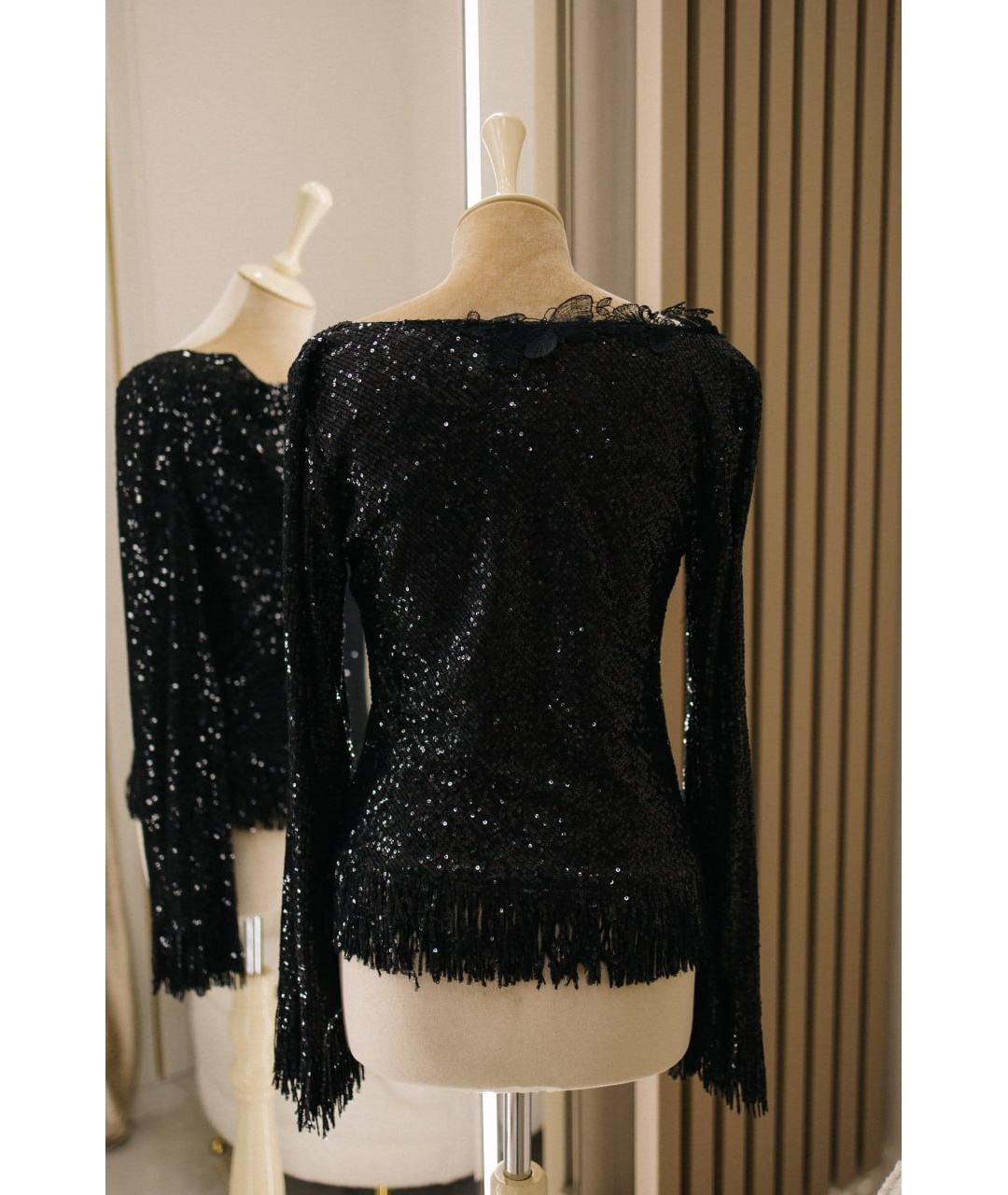 ERMANNO SCERVINO Черная полиэстеровая блузы, фото 6