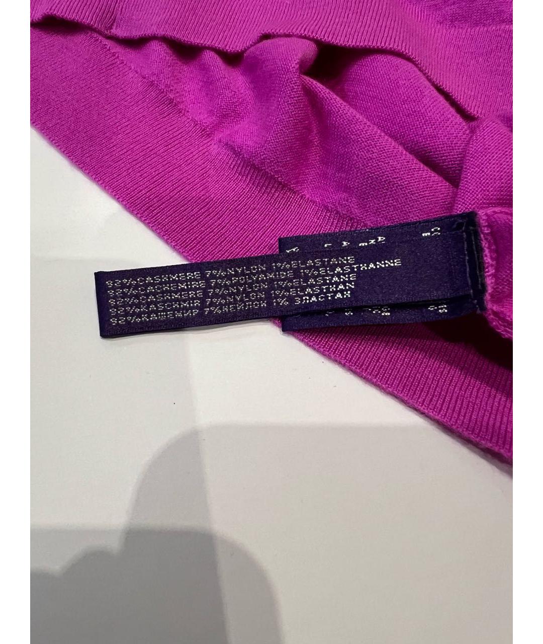 RALPH LAUREN COLLECTION Фуксия кашемировый джемпер / свитер, фото 5
