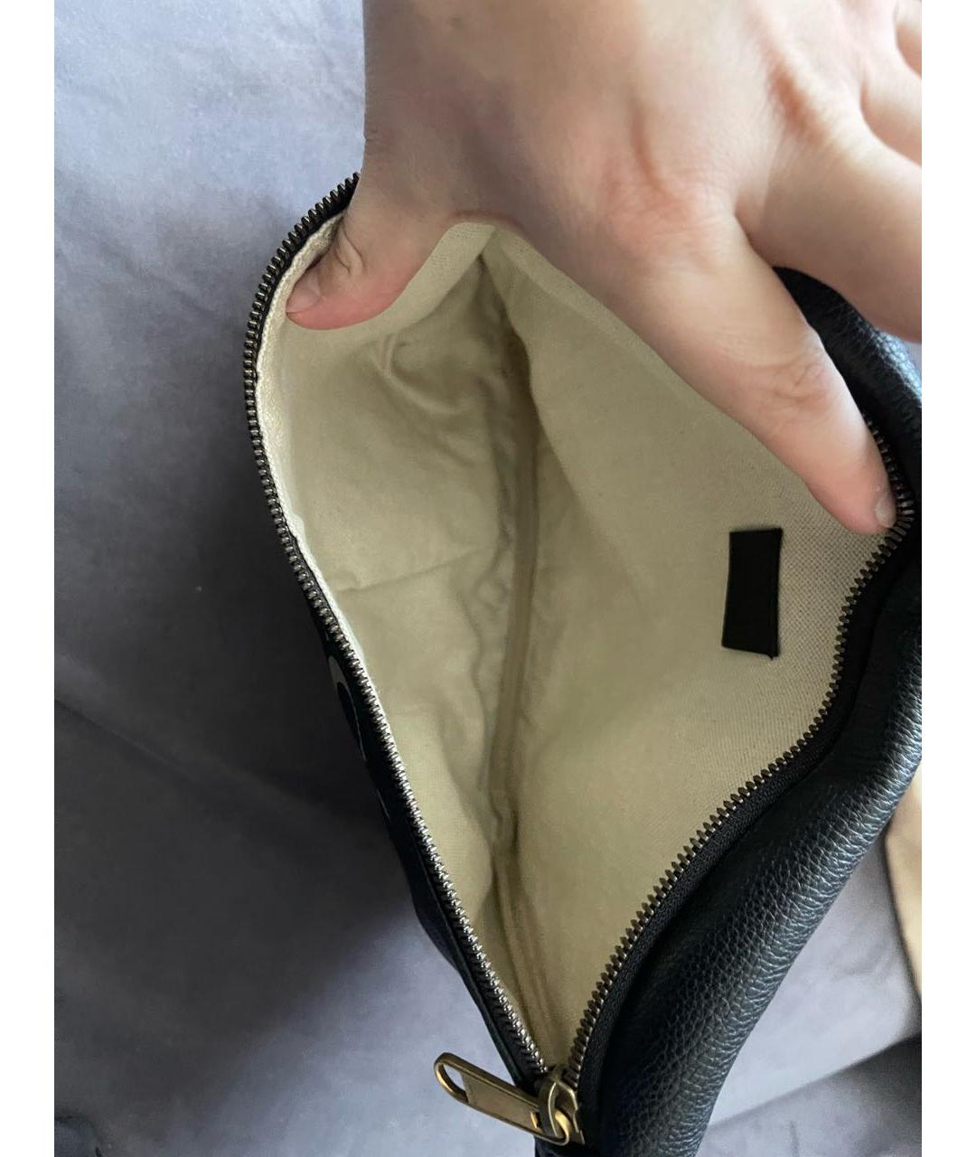 GUCCI Черная кожаная поясная сумка, фото 3