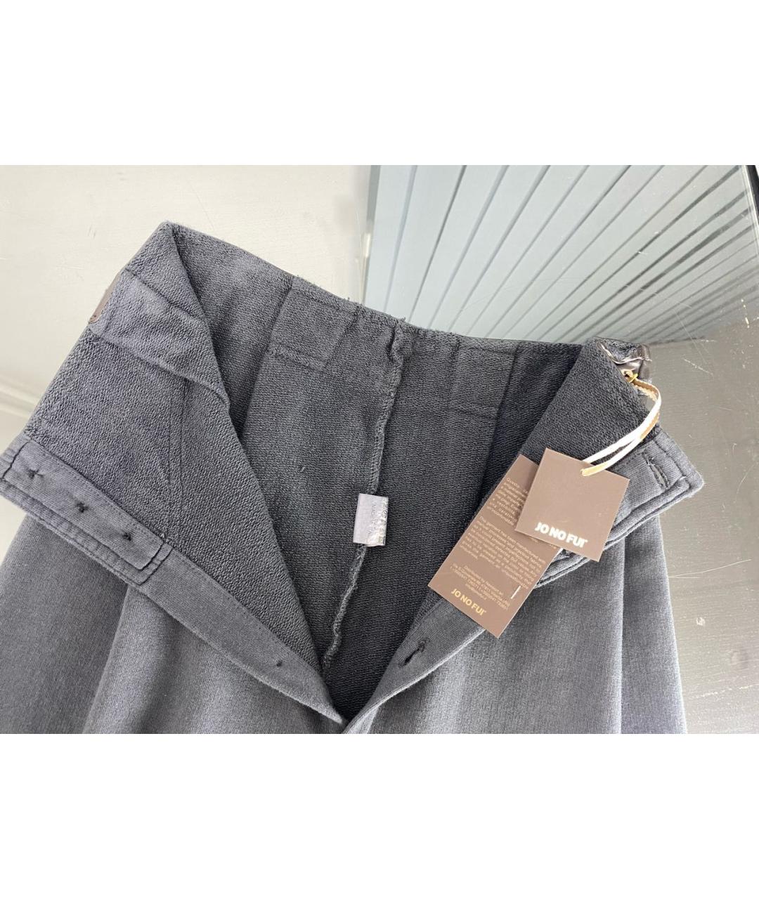 JO NO FUI Серые хлопковые прямые брюки, фото 3