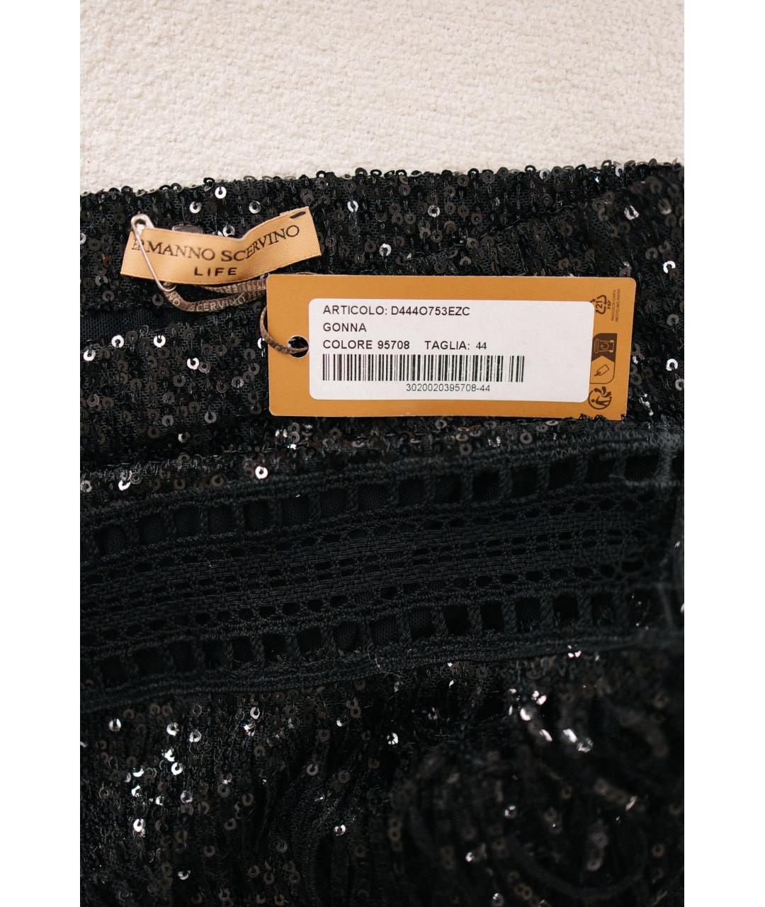 ERMANNO SCERVINO Черная полиэстеровая юбка мини, фото 4