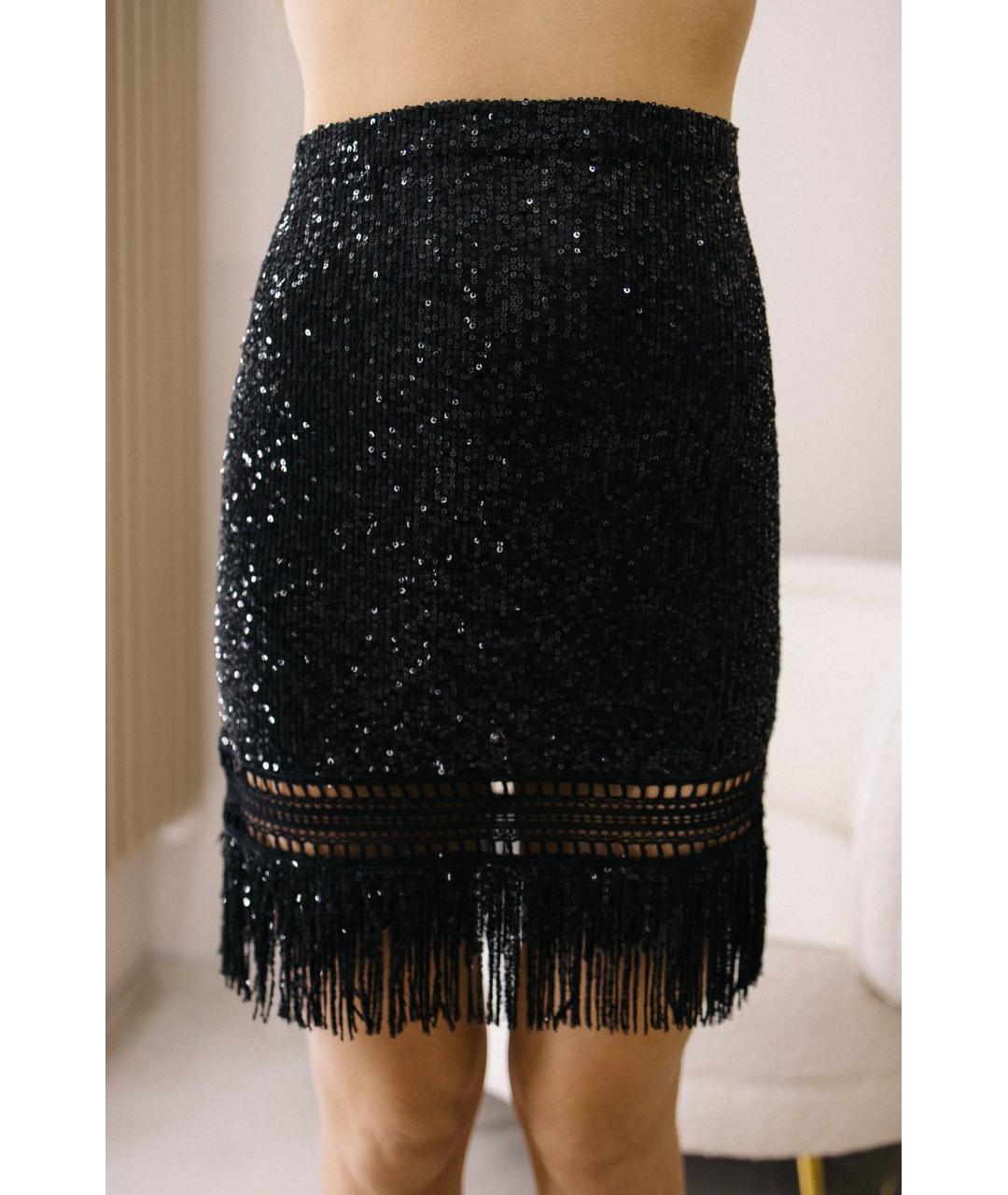 ERMANNO SCERVINO Черная полиэстеровая юбка мини, фото 5