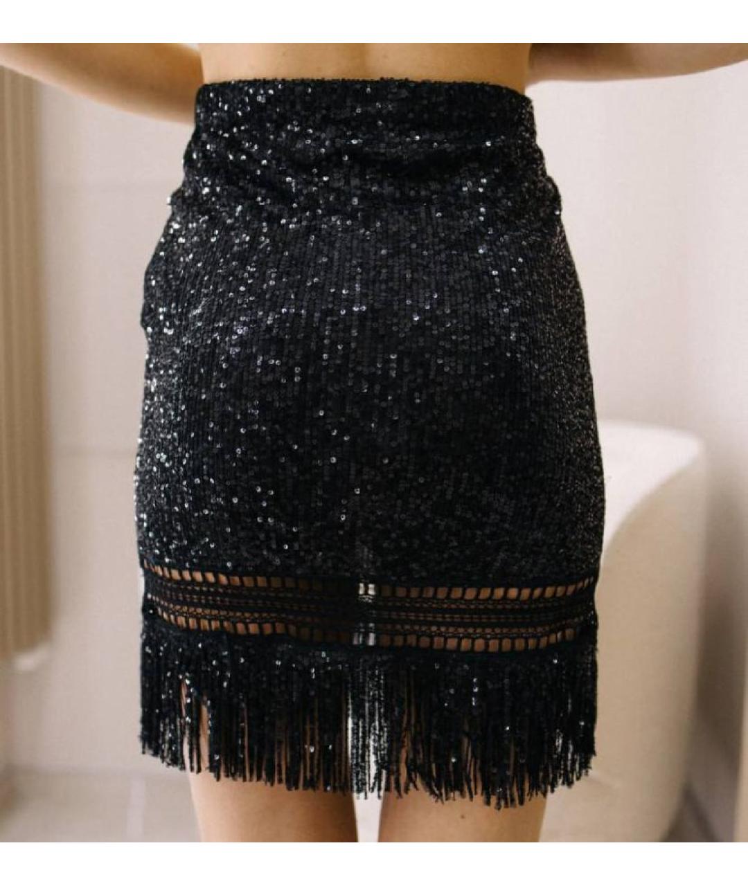 ERMANNO SCERVINO Черная полиэстеровая юбка мини, фото 2