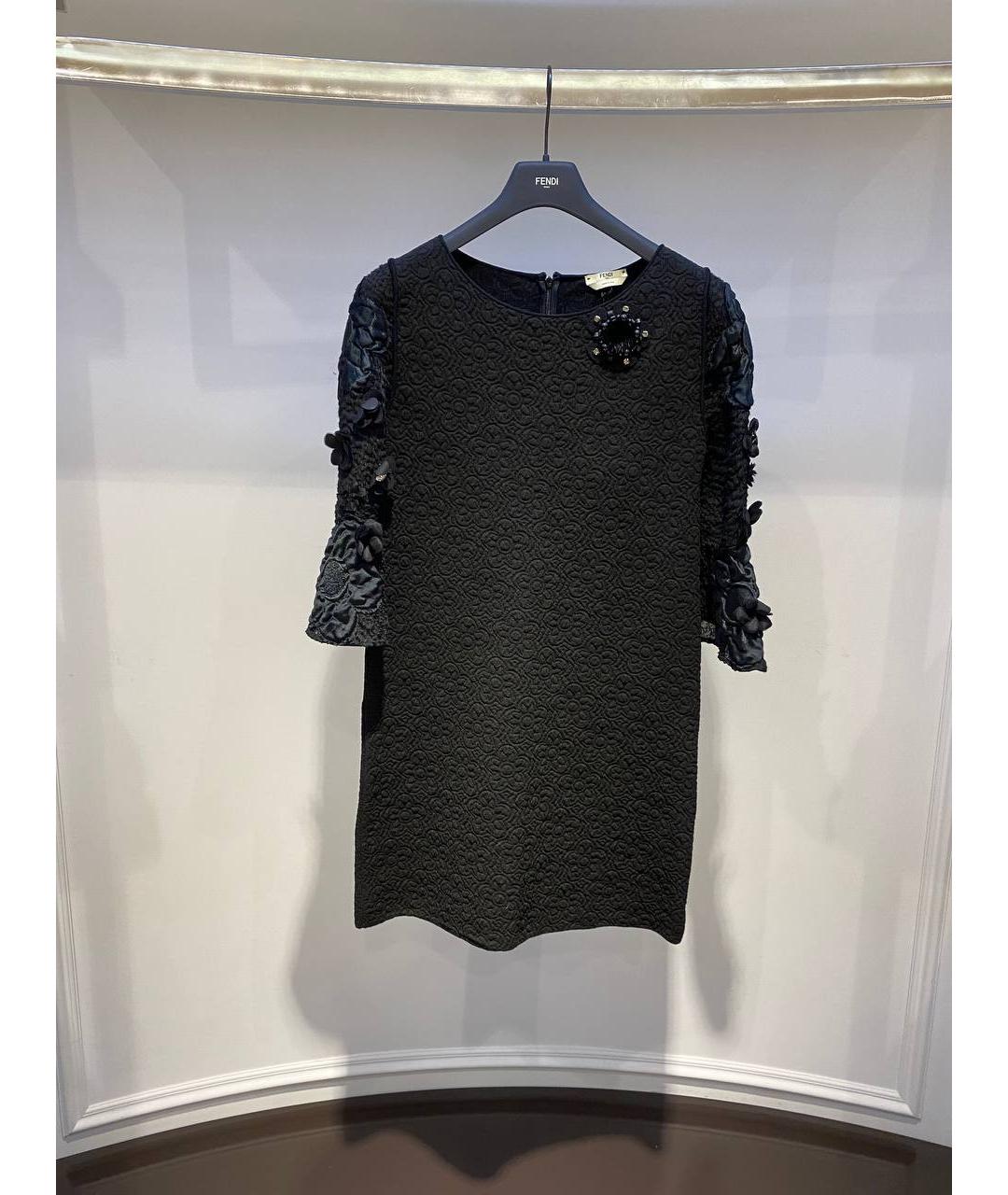 FENDI Черное синтетическое коктейльное платье, фото 3