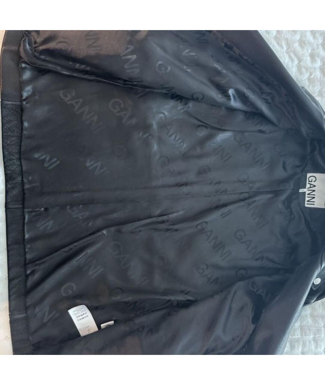 GANNI Черная кожаная куртка, фото 4
