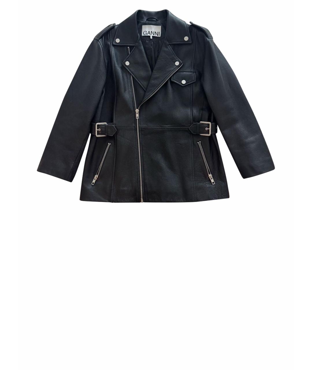 GANNI Черная кожаная куртка, фото 1