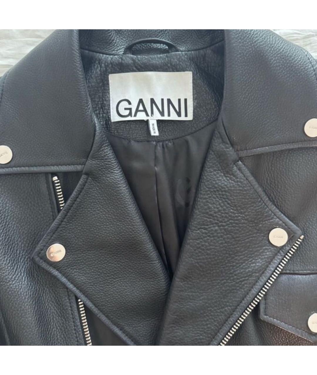 GANNI Черная кожаная куртка, фото 3