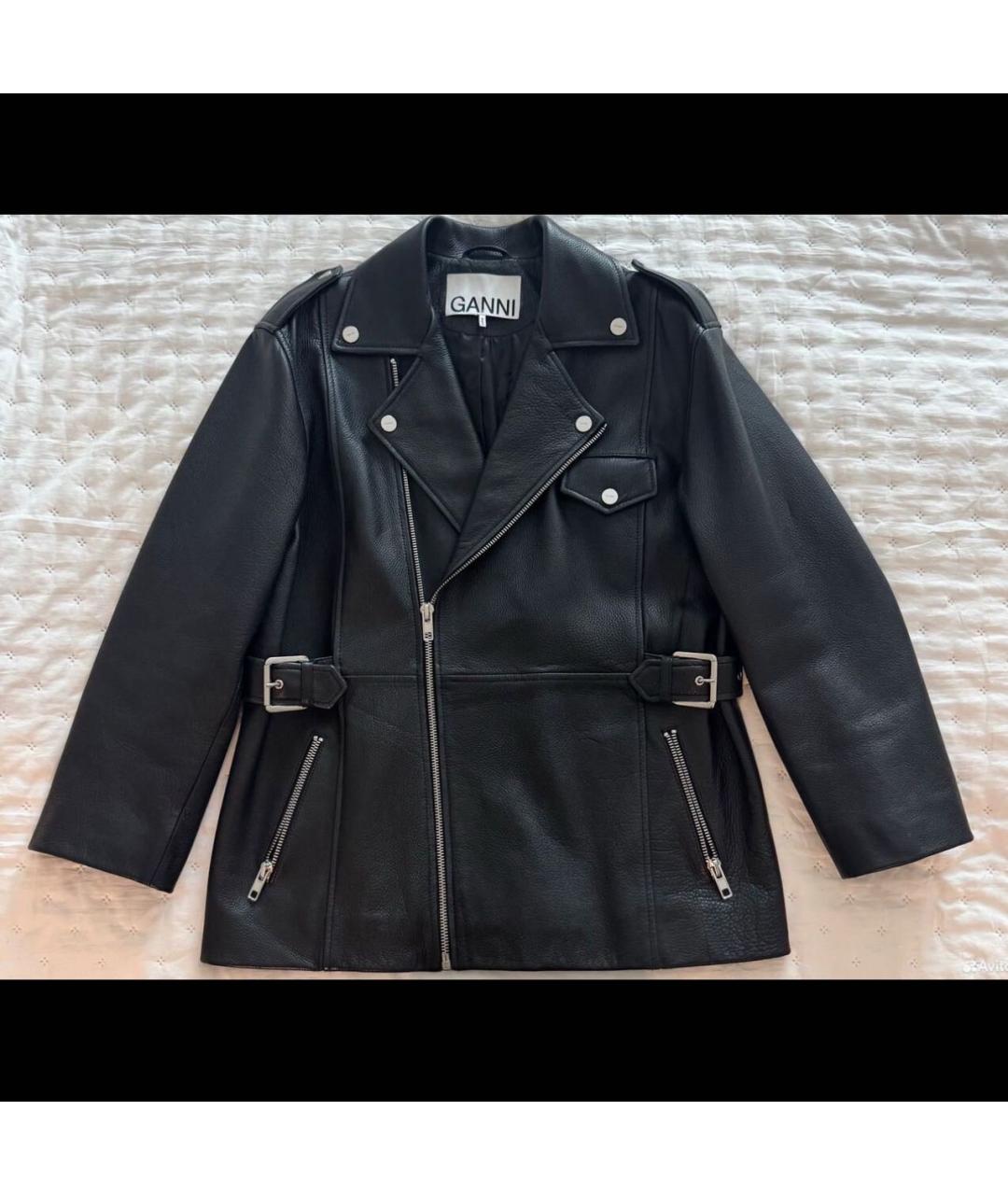 GANNI Черная кожаная куртка, фото 6