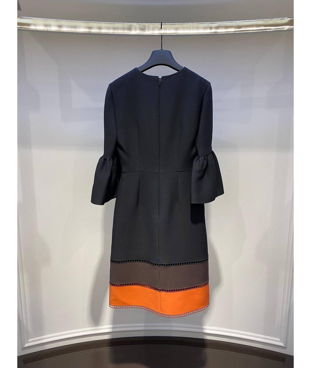 FENDI Черное шерстяное коктейльное платье, фото 2