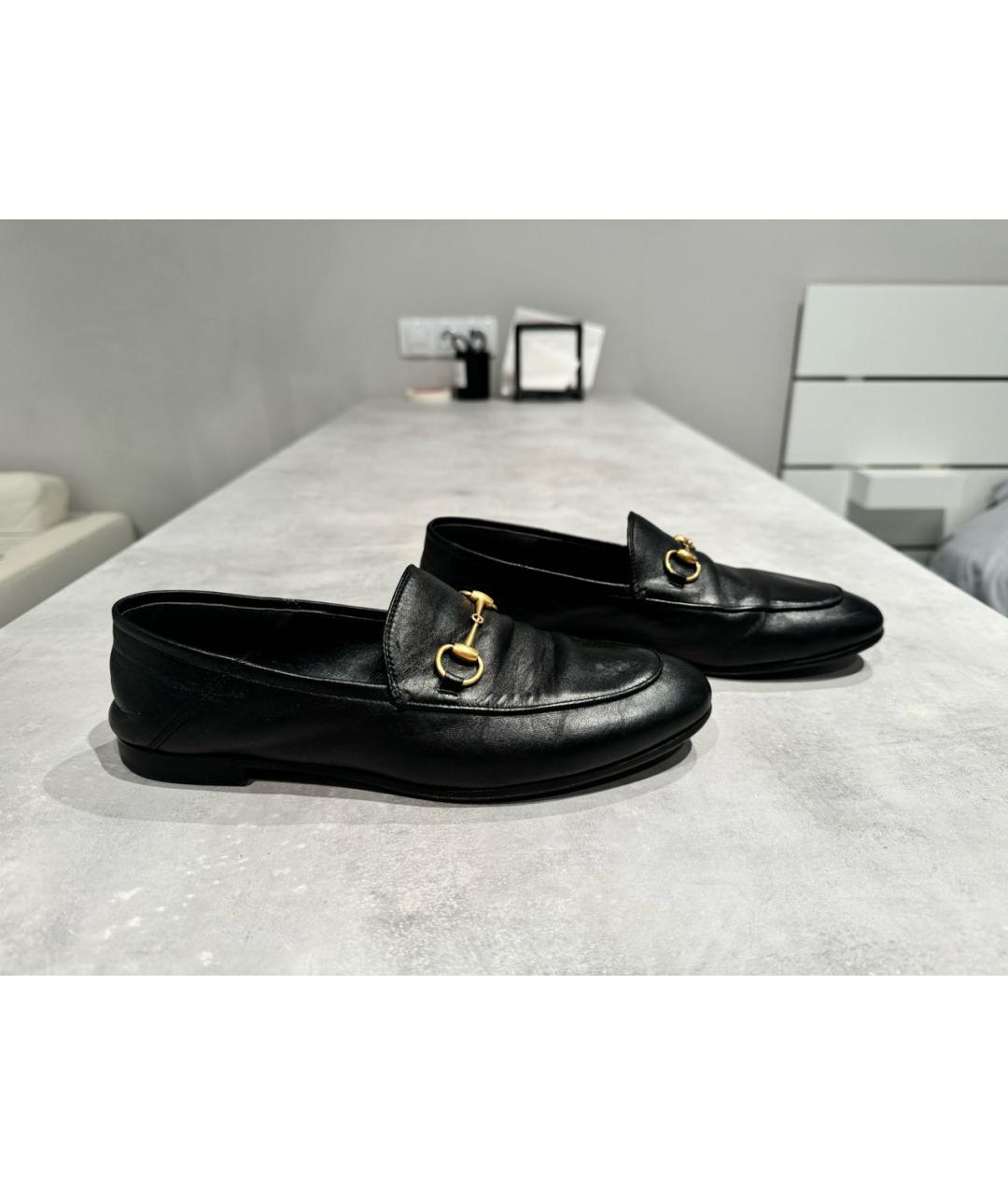 GUCCI Черные кожаные лоферы, фото 4