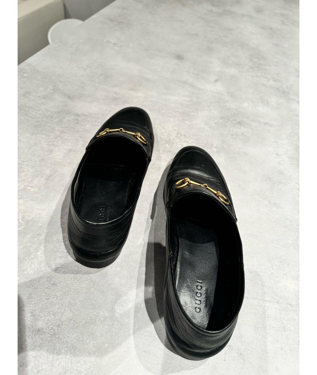 GUCCI Черные кожаные лоферы, фото 3