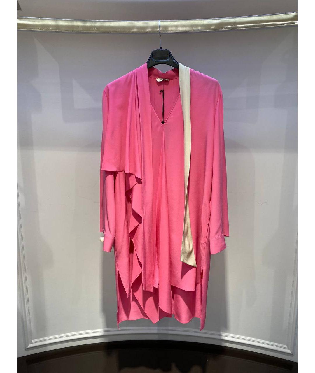 FENDI Розовое шелковое коктейльное платье, фото 3