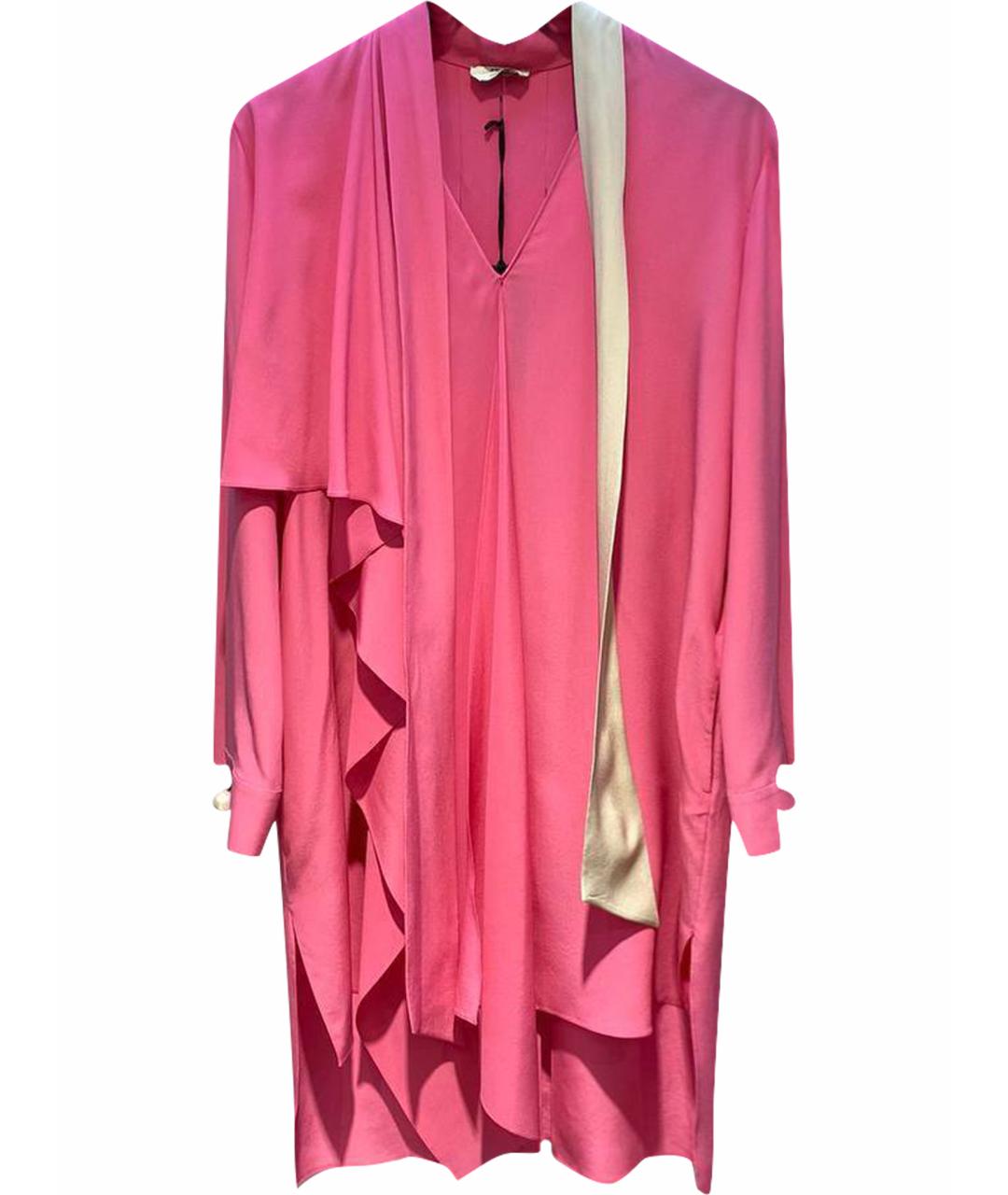 FENDI Розовое шелковое коктейльное платье, фото 1