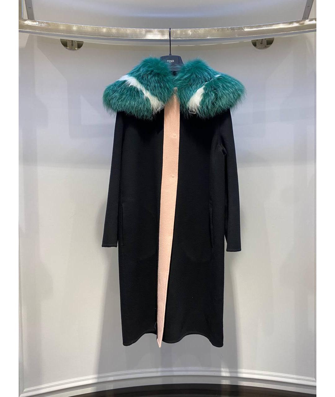 FENDI Черное шерстяное пальто, фото 4