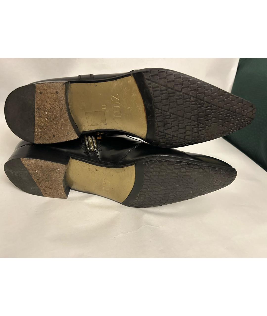 ZILLI Черные кожаные низкие ботинки, фото 6