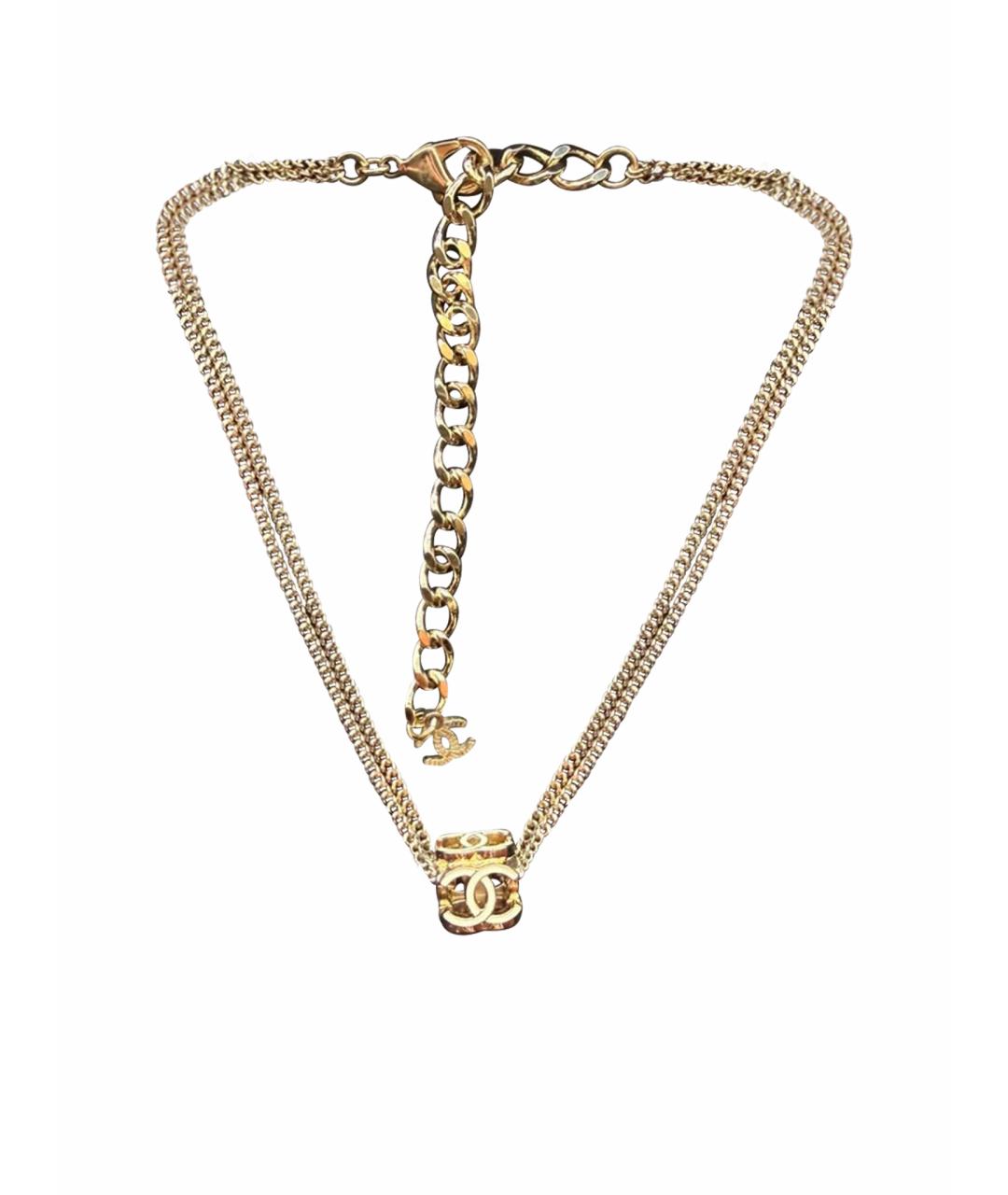 CHANEL Золотое металлическое колье, фото 1